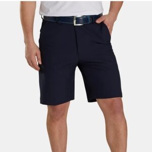 Footjoy Black Classic Performance Flat Front Stretch Lightweight Golf Shorts. 35